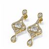 Image 3 : 3.83 ctw Princess Diamond Earrings 18K Yellow Gold - REF-823M3G