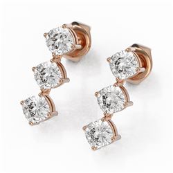 2 ctw Cushion Cut Diamond Designer Earrings 18K Rose Gold - REF-230K3Y