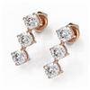 Image 1 : 2 ctw Cushion Cut Diamond Designer Earrings 18K Rose Gold - REF-230K3Y
