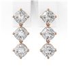 Image 2 : 2 ctw Cushion Cut Diamond Designer Earrings 18K Rose Gold - REF-230K3Y