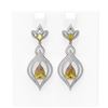 Image 1 : 7.27 ctw Canary Citrine & Diamond Earrings 18K White Gold - REF-262K5Y