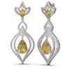 Image 2 : 7.27 ctw Canary Citrine & Diamond Earrings 18K White Gold - REF-262K5Y