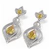 Image 3 : 7.27 ctw Canary Citrine & Diamond Earrings 18K White Gold - REF-262K5Y