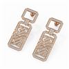 Image 1 : 4 ctw Diamond Designer Earrings 18K Rose Gold - REF-322X8A