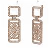Image 3 : 4 ctw Diamond Designer Earrings 18K Rose Gold - REF-322X8A