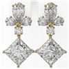 Image 2 : 2.75 ctw Princess Cut Diamond Designer Earrings 18K Yellow Gold - REF-340G3W