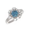 Image 3 : 2.18 ctw Intense Blue Diamond Ring 18K White Gold - REF-268X2A