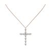 Image 2 : 2 ctw Oval Diamond Designer Cross Necklace 18K Rose Gold - REF-228G2W