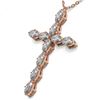 Image 3 : 2 ctw Oval Diamond Designer Cross Necklace 18K Rose Gold - REF-228G2W