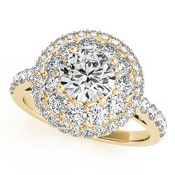 2.09 ctw Certified VS/SI Diamond Halo Ring 18k Yellow Gold - REF-333H2R