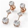 Image 1 : 1.85 ctw Diamond Designer Earrings 18K Rose Gold - REF-228G8W