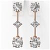 Image 2 : 1.85 ctw Diamond Designer Earrings 18K Rose Gold - REF-228G8W