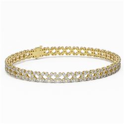 9 ctw Diamond Designer Bracelet 18K Yellow Gold - REF-699A5N