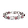 Image 3 : 26.1 ctw Ruby & Diamond Bracelet 18K White Gold - REF-781H6R