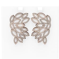 5.01 ctw Diamond Earrings 18K Rose Gold - REF-415M3G