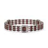 Image 2 : 23.08 ctw Garnet & Diamond Bracelet 14K White Gold - REF-327A3N