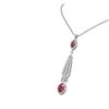 Image 2 : 5.72 ctw Ruby & Diamond Necklace 18K White Gold - REF-245A5N