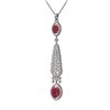 Image 3 : 5.72 ctw Ruby & Diamond Necklace 18K White Gold - REF-245A5N