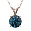 Image 1 : 1.19 ctw Certified Intense Blue Diamond Necklace 10k Rose Gold - REF-121F5M