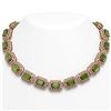 Image 1 : 130.05 ctw Tourmaline & Diamond Victorian Necklace 14K Rose Gold - REF-3619G6W