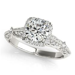 1.36 ctw Certified VS/SI Diamond Halo Ring 18k White Gold - REF-291K3Y