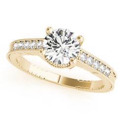 0.7 ctw Certified VS/SI Diamond Antique Ring 18k Yellow Gold - REF-98M9G