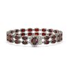 Image 1 : 28.52 ctw Garnet & Diamond Bracelet 14K White Gold - REF-218H2R
