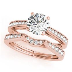 1.44 ctw Certified VS/SI Diamond 2pc Wedding Set 14k Rose Gold - REF-287A9N