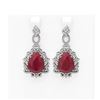 Image 1 : 23.25 ctw Ruby & Diamond Earrings 18K White Gold - REF-618R2K