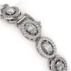 Image 3 : 9.49 ctw Oval Cut Diamond Micro Pave Bracelet 18K White Gold - REF-798K3Y