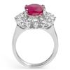 Image 2 : 7.21 ctw Ruby & Diamond Ring 18k White Gold - REF-155F8M