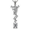 Image 1 : 2.2 ctw Emerald Cut Diamond Designer Necklace 18K White Gold - REF-509N9F