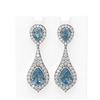 Image 1 : 10.01 ctw Blue Topaz & Diamond Earrings 18K White Gold - REF-253Y8X