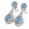 Image 3 : 10.01 ctw Blue Topaz & Diamond Earrings 18K White Gold - REF-253Y8X