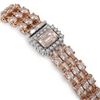 Image 3 : 26.13 ctw Morganite & Diamond Bracelet 14K Rose Gold - REF-472G8W