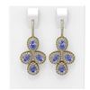 Image 1 : 13.8 ctw Tanzanite & Diamond Earrings 18K Yellow Gold - REF-490F9M