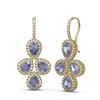 Image 2 : 13.8 ctw Tanzanite & Diamond Earrings 18K Yellow Gold - REF-490F9M