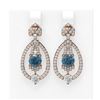 Image 1 : 4.65 ctw Intense Blue Diamond Earrings 18K Rose Gold - REF-553H3R