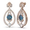 Image 2 : 4.65 ctw Intense Blue Diamond Earrings 18K Rose Gold - REF-553H3R