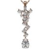 Image 1 : 2.2 ctw Pear Cut Diamond Designer Necklace 18K Rose Gold - REF-429F5M
