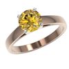 Image 2 : 1.50 ctw Certified Intense Yellow Diamond Solitaire Ring 10k Rose Gold - REF-233X2A