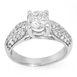 1.60 ctw Certified VS/SI Diamond Ring 18k White Gold - REF-309G3W