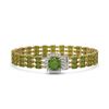 Image 1 : 28.56 ctw Tourmaline & Diamond Bracelet 14K Yellow Gold - REF-404F8M
