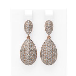4.55 ctw Diamond Earrings 18K Rose Gold - REF-330M5G