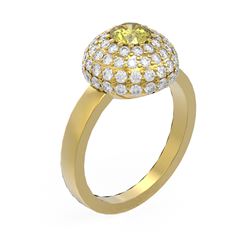 2 ctw Fancy Yellow Diamond Ring 18K Yellow Gold - REF-218X8A