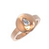 Image 3 : 0.52 ctw Pear Diamond Ring 18K Rose Gold - REF-143G8W
