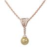 Image 3 : 1.5 ctw Diamond & Pearl Necklace 18K Rose Gold - REF-160F9M