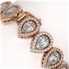 Image 3 : 18.55 ctw Pear Cut Diamond Micro Pave Bracelet 18K Rose Gold - REF-2549W2H