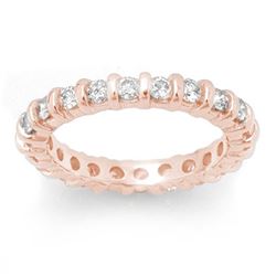 1.25 ctw Certified VS/SI Diamond Ring 14k Rose Gold - REF-91K3Y