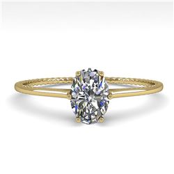 1.0 ctw VS/SI Oval Cut Diamond Engagment Ring 18k Yellow Gold - REF-287W4H